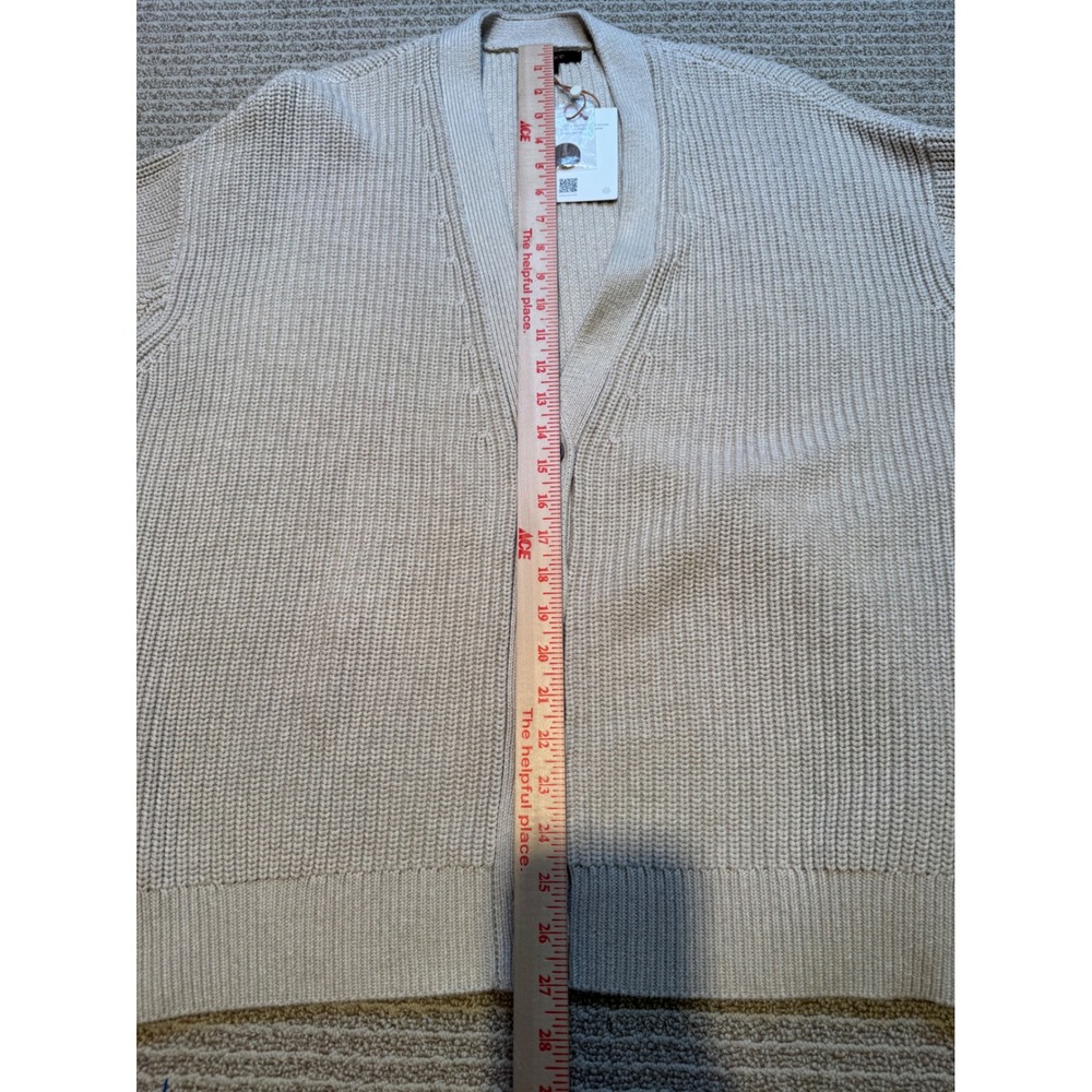 Quince 100% Organic Cotton Oversized Cardigan Oatmeal Beige Large NWT - Picture 10 of 11